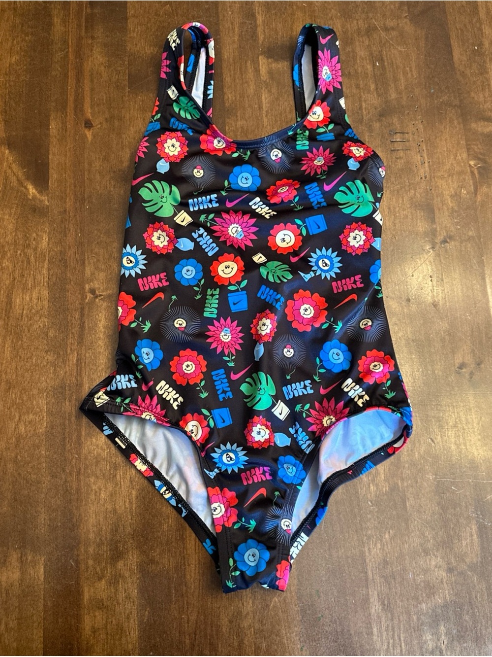 Nike Girls Garden Party U-Back One Piece Swimsuit Swim Beach Size Youth Small